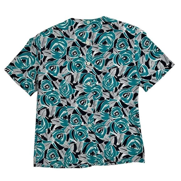 VTG Jones New York Top Womens 4 Floral Abstract Button Up Short Sleeve Shirt - Picture 1 of 4
